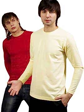 Футболки, круглый ворот, длинный рукав - 100% хлопок