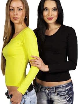 Стрейчевые футболки женские, круглый ворот, длиный рукав