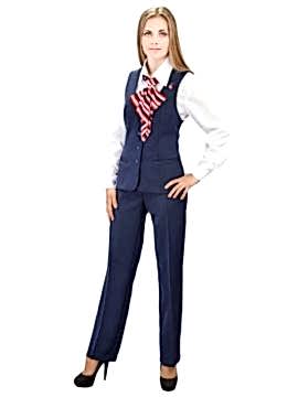 Костюм женский администратора: жилет на подкладе Ж-8-7, брюки БРЖ-3, блуза Б-16, французская косынка КС-2