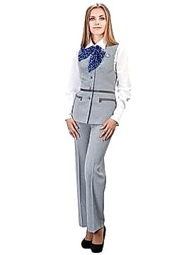 Костюм женский администратора: жилет на подкладе Ж-8-6-1, брюки БРЖ-3, блуза Б-15-1, ​французская косынка КС-2