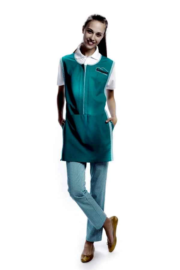 Костюм женский: блуза Б-4-12, фартук Ф-24, брюки БРЖ-1-1