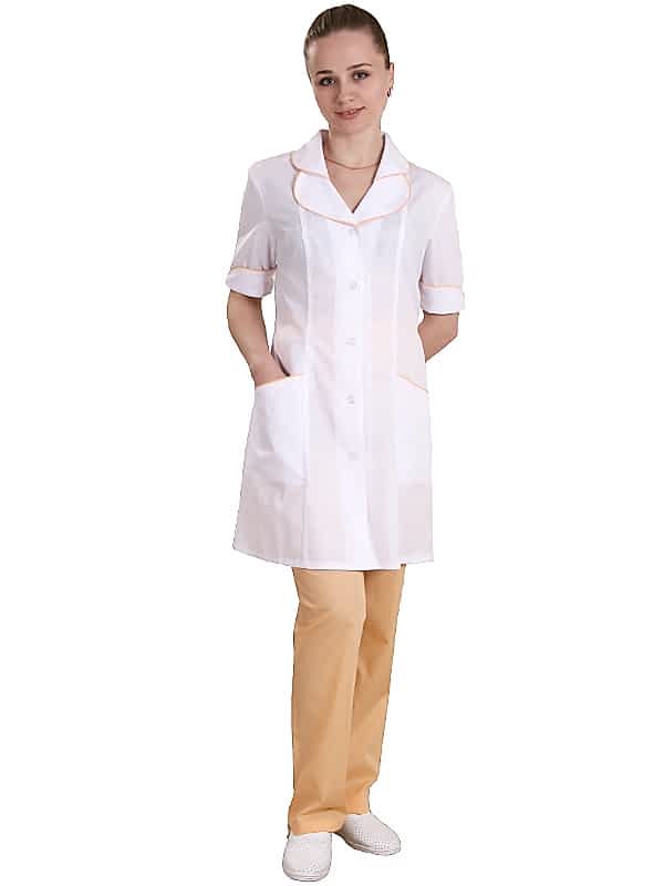 Халат медицинский женский для медсестры укороченный ХЖУ-1-13