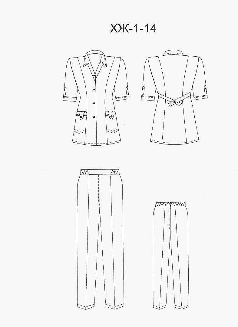 Халат женский для техперсонала модель ХЖ-1-14