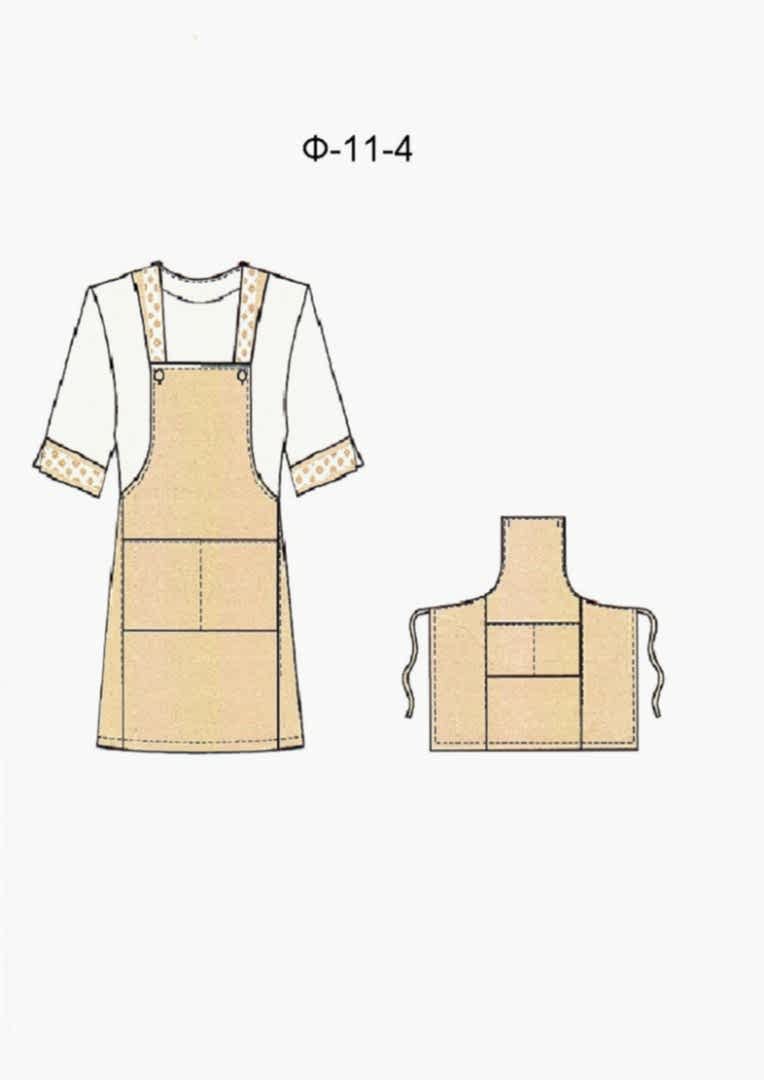 Фартук с нагрудником модель Ф-11-4